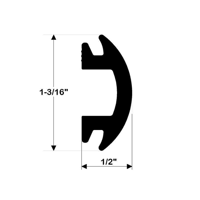 TACO Marine Flexible Vinyl Rub Rail Insert, 1-3/16 in x 1/2 in — Quality Boat Parts