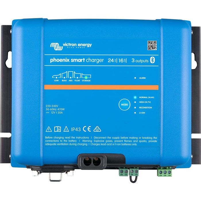 Victron Energy Phoenix Smart IP43 Battery Charger, 3 Outputs, 120-240V, Bluetooth — Quality Boat Parts