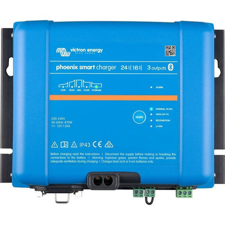 Victron Energy Phoenix Smart IP43 Battery Charger, 3 Outputs, 120-240V, Bluetooth — Quality Boat Parts