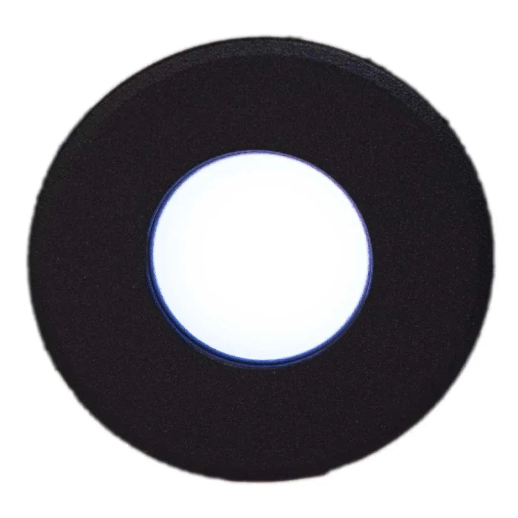 Plash Gravity Surface Mounted LED Deck Light, 6000K Cool White Light, Black Machined Aluminum Housing, 105 Lumens, 1.2W, IP67, 120 Degree Beam — Quality Boat Parts