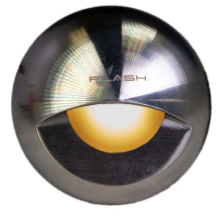Plash Gravity Surface Mounted LED Deck Light, Stainless Steel Faceplate, Warm White Light, 3000K, 105 Lumens, IP67, 120 Degree Beam — Quality Boat Parts