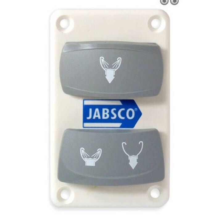 Jabsco Dual Rocker Switch Panel, For 37045/37245 Quiet Flush Toilets, 57mm x 95mm — Quality Boat Parts