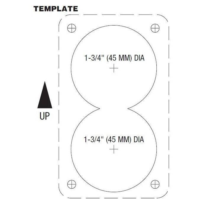 Jabsco Dual Rocker Switch Panel, For 37045/37245 Quiet Flush Toilets, 57mm x 95mm — Quality Boat Parts