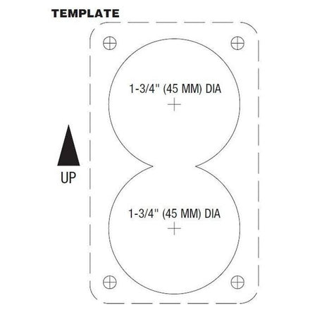 Jabsco Dual Rocker Switch Panel, For 37045/37245 Quiet Flush Toilets, 57mm x 95mm — Quality Boat Parts