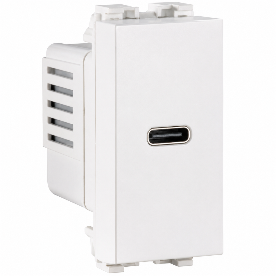 Vimar ARKÉ Series USB-C Charging Port, 12/24VDC to 5VDC Converter, White Finish — Quality Boat Parts
