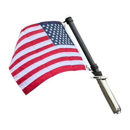 TACO Marine Carbon Fiber Flag Pole, For 1-5/8 in Rod Holders and Gunwale Mounts, J-Lock System, Awl Grip Clear Coat, 360° Swivel — Quality Boat Parts