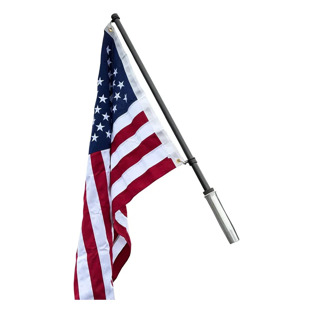TACO Marine Carbon Fiber Flag Pole, For 1-5/8 in Rod Holders and Gunwale Mounts, J-Lock System, Awl Grip Clear Coat, 360° Swivel — Quality Boat Parts