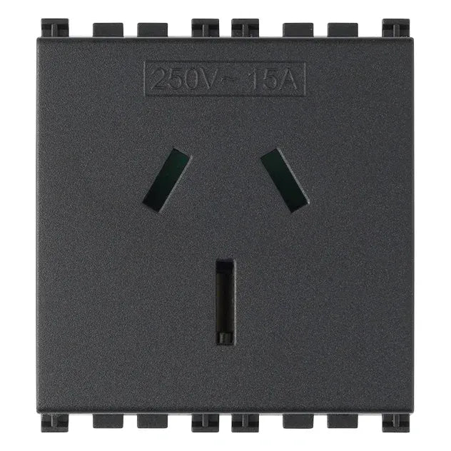 Vimar ARKÉ Series Australian SICURY Socket Outlet, 2P+E, 15A 250V, 2 Modules — Quality Boat Parts