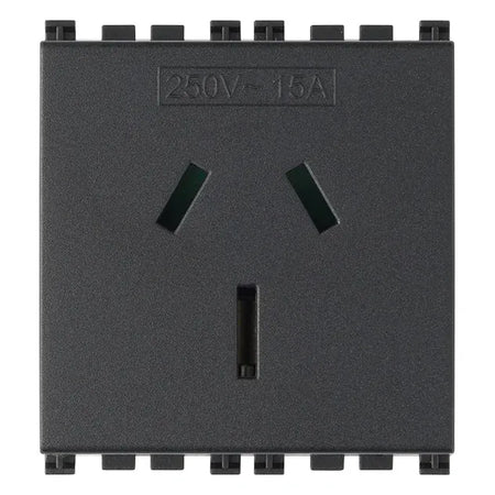 Vimar ARKÉ Series Australian SICURY Socket Outlet, 2P+E, 15A 250V, 2 Modules — Quality Boat Parts