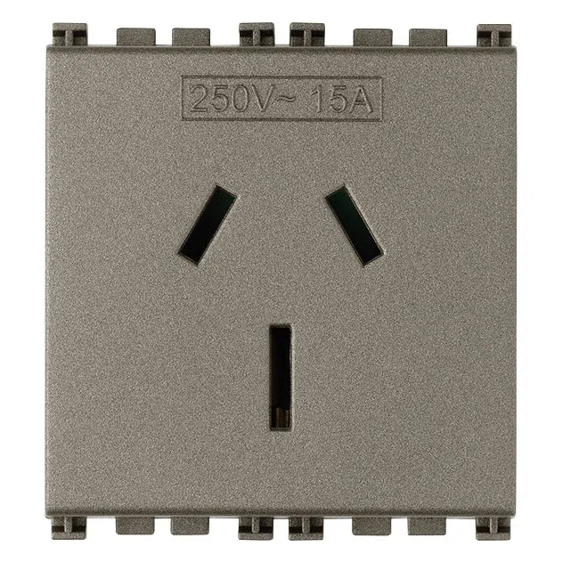 Vimar ARKÉ Series Australian SICURY Socket Outlet, 2P+E, 15A 250V, 2 Modules — Quality Boat Parts