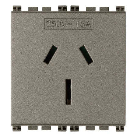 Vimar ARKÉ Series Australian SICURY Socket Outlet, 2P+E, 15A 250V, 2 Modules — Quality Boat Parts