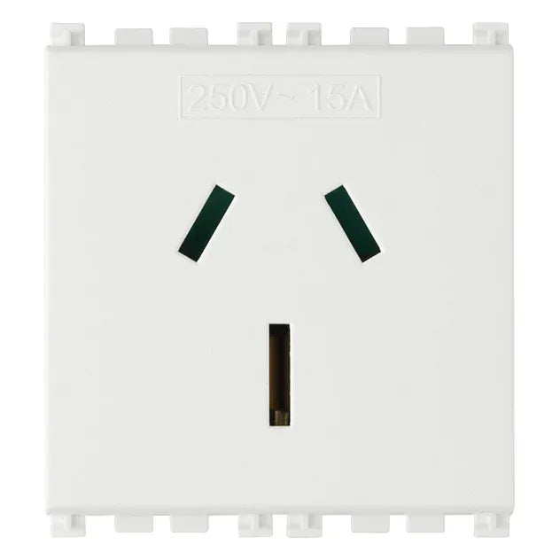 Vimar ARKÉ Series Australian SICURY Socket Outlet, 2P+E, 15A 250V, 2 Modules — Quality Boat Parts