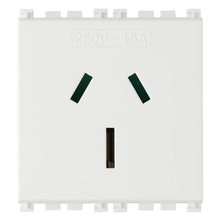 Vimar ARKÉ Series Australian SICURY Socket Outlet, 2P+E, 15A 250V, 2 Modules — Quality Boat Parts