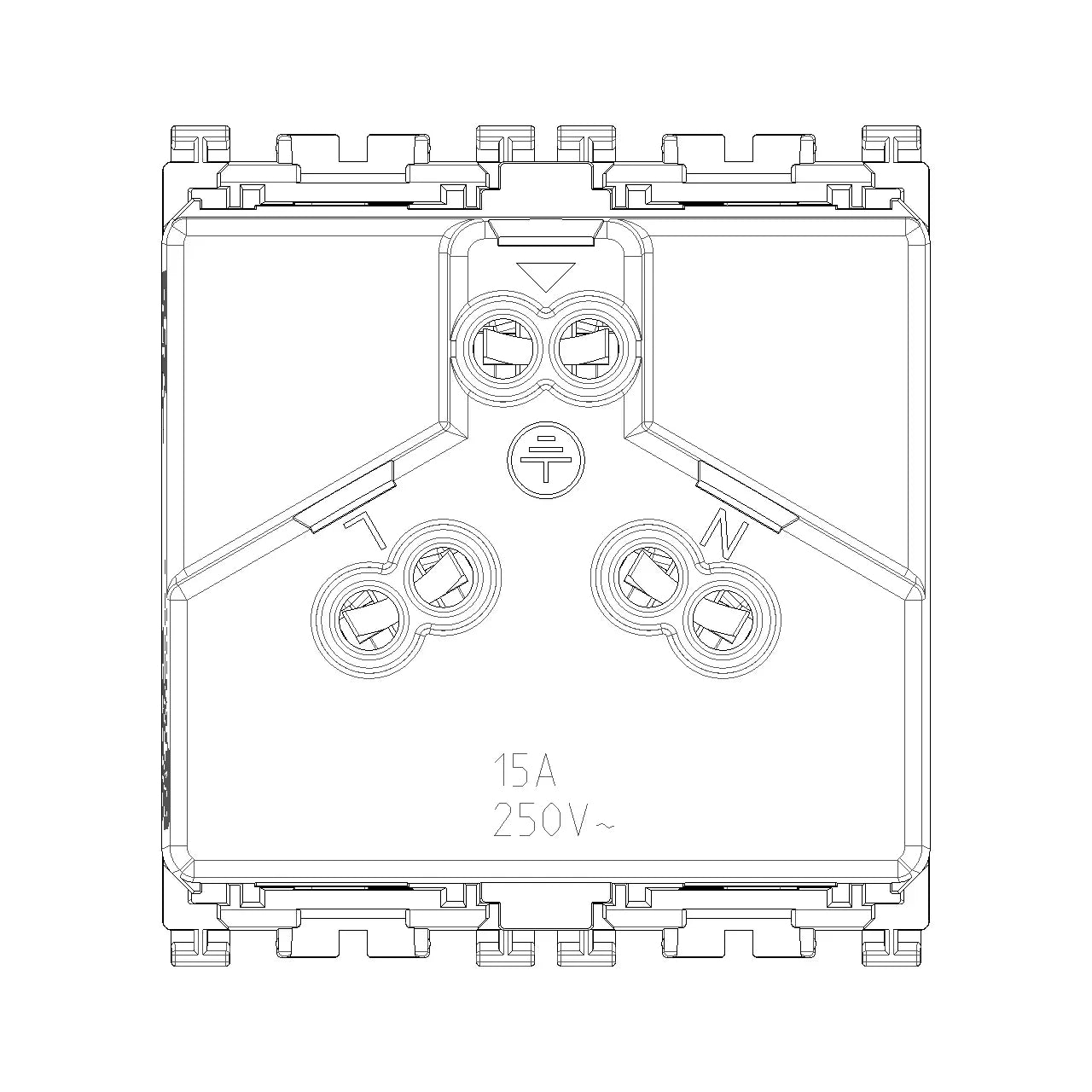 Vimar ARKÉ Series Australian SICURY Socket Outlet, 2P+E, 15A 250V, 2 Modules — Quality Boat Parts