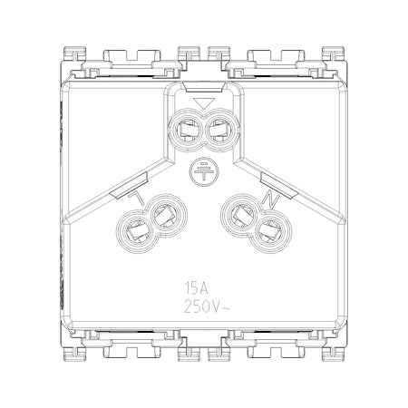 Vimar ARKÉ Series Australian SICURY Socket Outlet, 2P+E, 15A 250V, 2 Modules — Quality Boat Parts