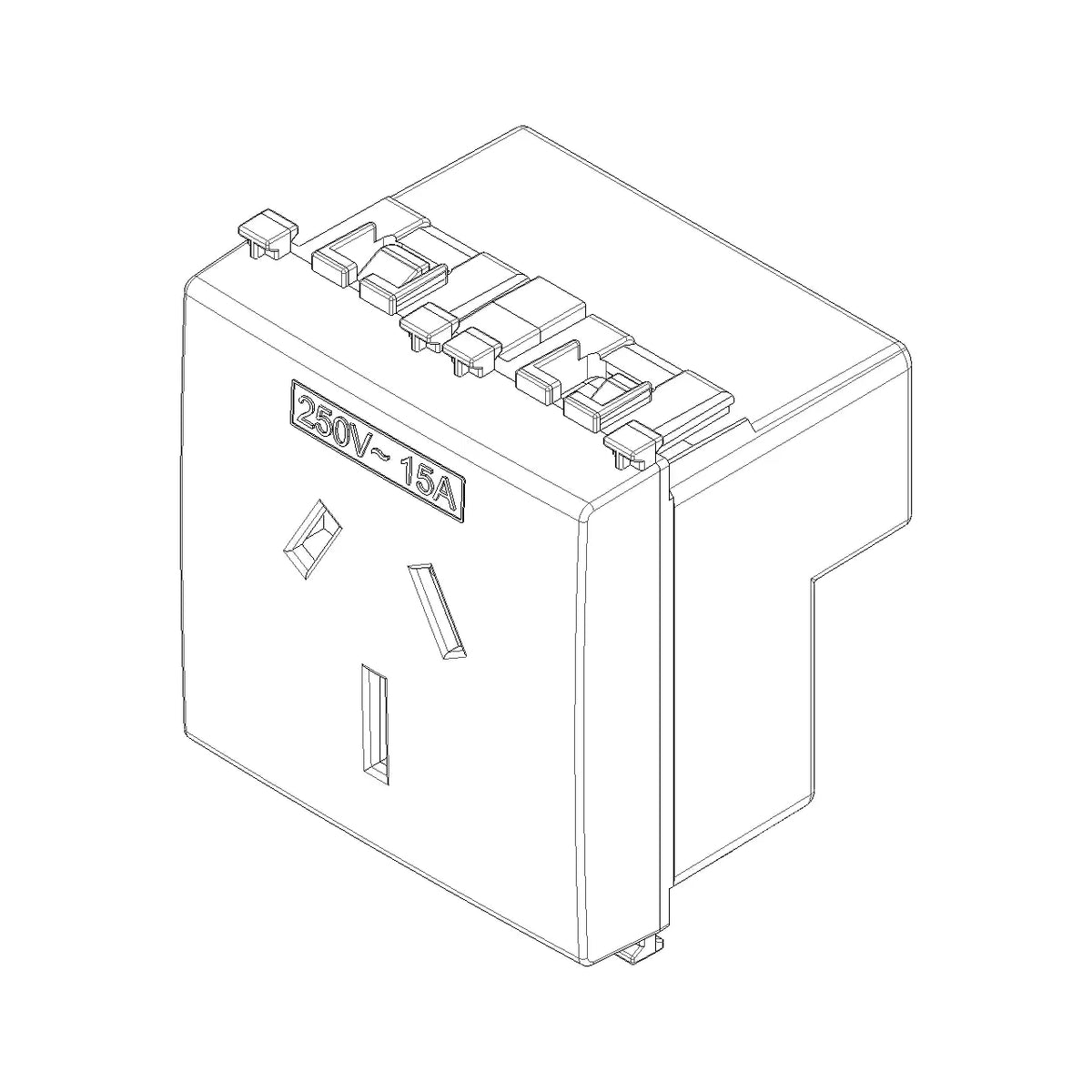 Vimar ARKÉ Series Australian SICURY Socket Outlet, 2P+E, 15A 250V, 2 Modules — Quality Boat Parts